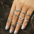 thumbnail image 3 of XZNGL 10pcs/Set Women Bohemian Vintage Silver Stack Rings Above Knuckle Blue Rings Set, 3 of 9
