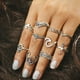 thumbnail image 3 of Anillos para mujer, regalos para mujer, 10 piezas/juego, anillos bohemios vintage apilables para mujer, anillos azules para los nudillos, anillo bohemio., 3 of 5