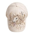 thumbnail image 2 of Farmhouse 3D Raised Embroidery Baseball Cap Adjustable Floral Animal Beaded Trucker Hat Western Country Sun Hat for Women Men, 2 of 8