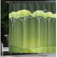 thumbnail image 4 of Ambesonne Tree Shower Curtain, Long Floral Details, 69"Wx70"L, Olive Green Green, 4 of 5