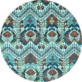 thumbnail image 1 of Ahgly Company Indoor Round Abstract Light Blue Modern Area Rugs, 4' Round, 1 of 4