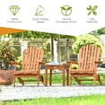 thumbnail image 5 of Smuxee 4Pcs Adirondack Chair Set, Folding Wood Outdoor Chair Patio, Brown, 5 of 8