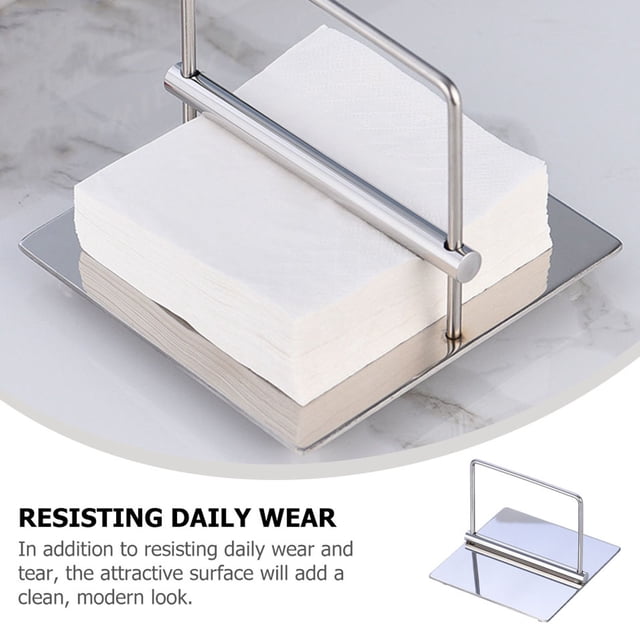 WEUVEB 1Ud Soporte Para Servilletas De Acero Inoxidable Plateado Para Uso En Casa Y Restaurante