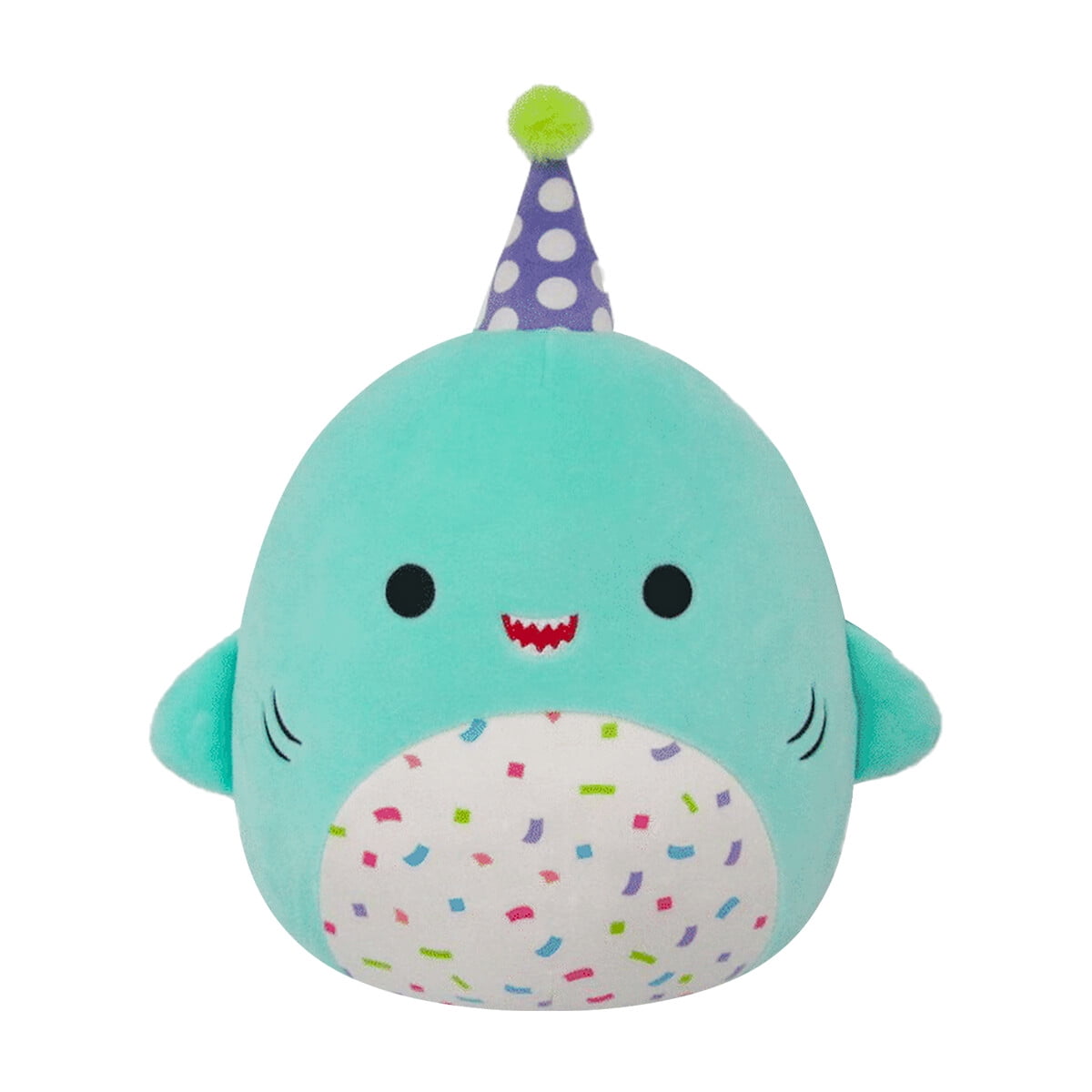 Squishmallows Official 10 inch Sharon the Teal Shark With Party Hat - Child's Ultra Soft Plush Toy