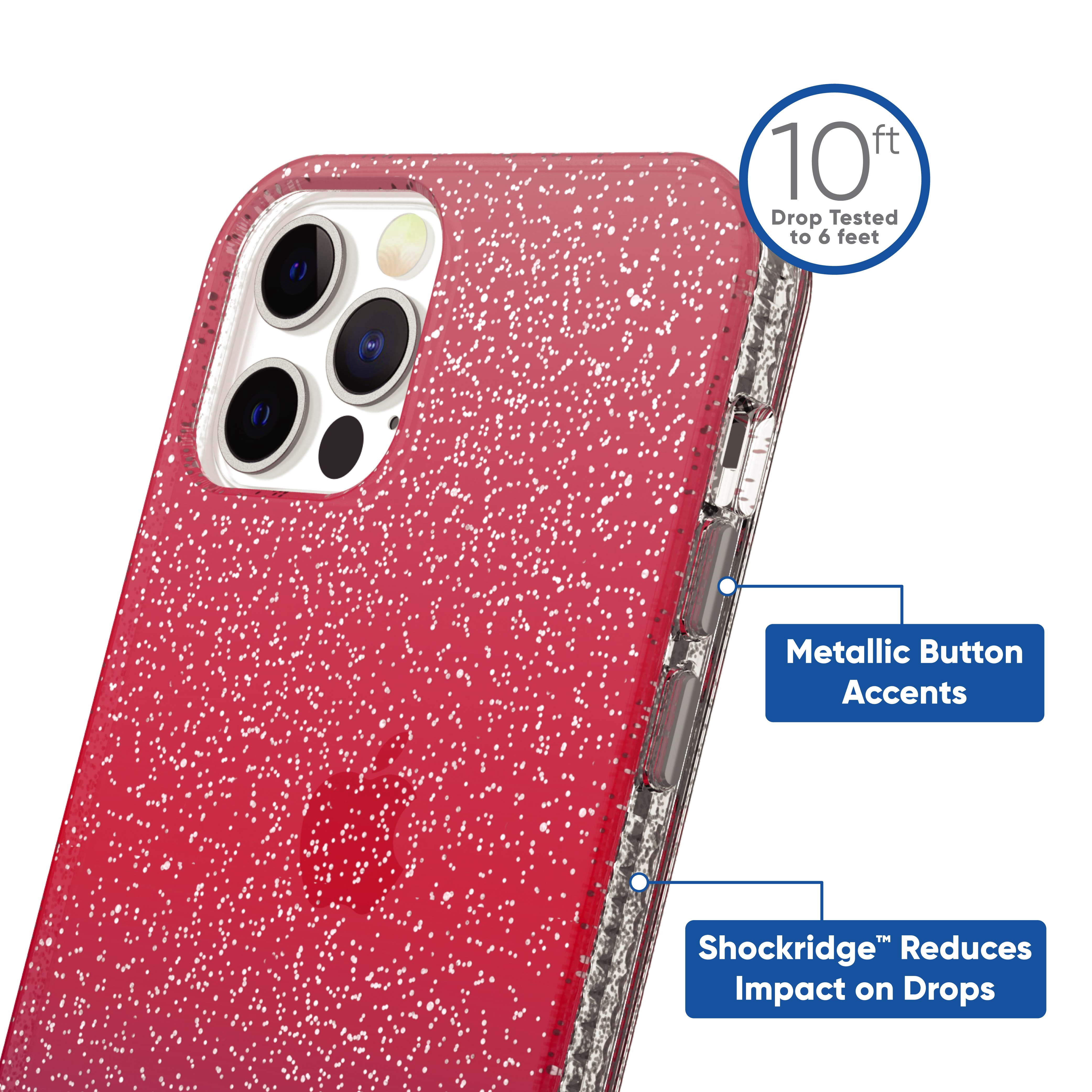 onn. Purple and Pink Glitter Ombre Phone Case for iPhone 12 Pro Max