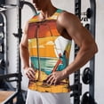 thumbnail image 5 of Pofeuu Vintage Beach Sunset Print Men's Workout Tank Tops Sleeveless Muscle Gym Shirt Quick Dry-Medium, 5 of 7