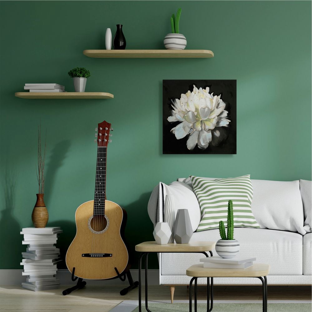 Stupell Home Décor Flower Bloom White Green Painting Canvas Wall Art by Third and Wall