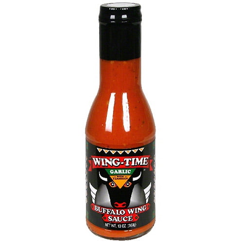 WingTime Garlic with Parmesan Buffalo Wing Sauce, 13 oz, (Pack of 6)