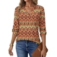 thumbnail image 3 of Fantaslook Roll Up Blouses for Women Dressy Casual Long Sleeve Tunic Tops V Neck Shirts Work Blouses, 3 of 9