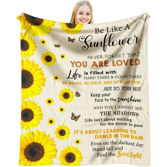 Teen Girl Gifts Blanket, Gifts for Teenage Girls, Birthday Gifts for Teen Girls, Teenage Girls Gifts Ideas, Daughter Granddaughter Birthday Gift, Sunflower Throw Blanket 60 x 50 inch