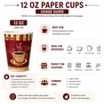thumbnail image 3 of VeZee 12 Oz Disposable Colored Tea&Coffee Cups Printed, Poly Paper Durable Hot Cup ONLY For Hot/Cold Drink, Coffee Cups, Tea, Cocoa, Travel, Hot Chocolate, Chai, Latte & Hot Soup|200CT, 3 of 4