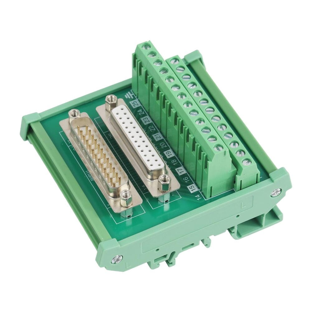 DB25-MG6 Male to Female DIN Rail Mounting Module Terminal Block Adapter
