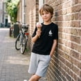 thumbnail image 2 of NIPAXO Boys T-Shirt Sailboat Print Cotton Blend Short Sleeve Nautical Graphic Tee for Boys, Black, Sizes 5-6Y, 2 of 6