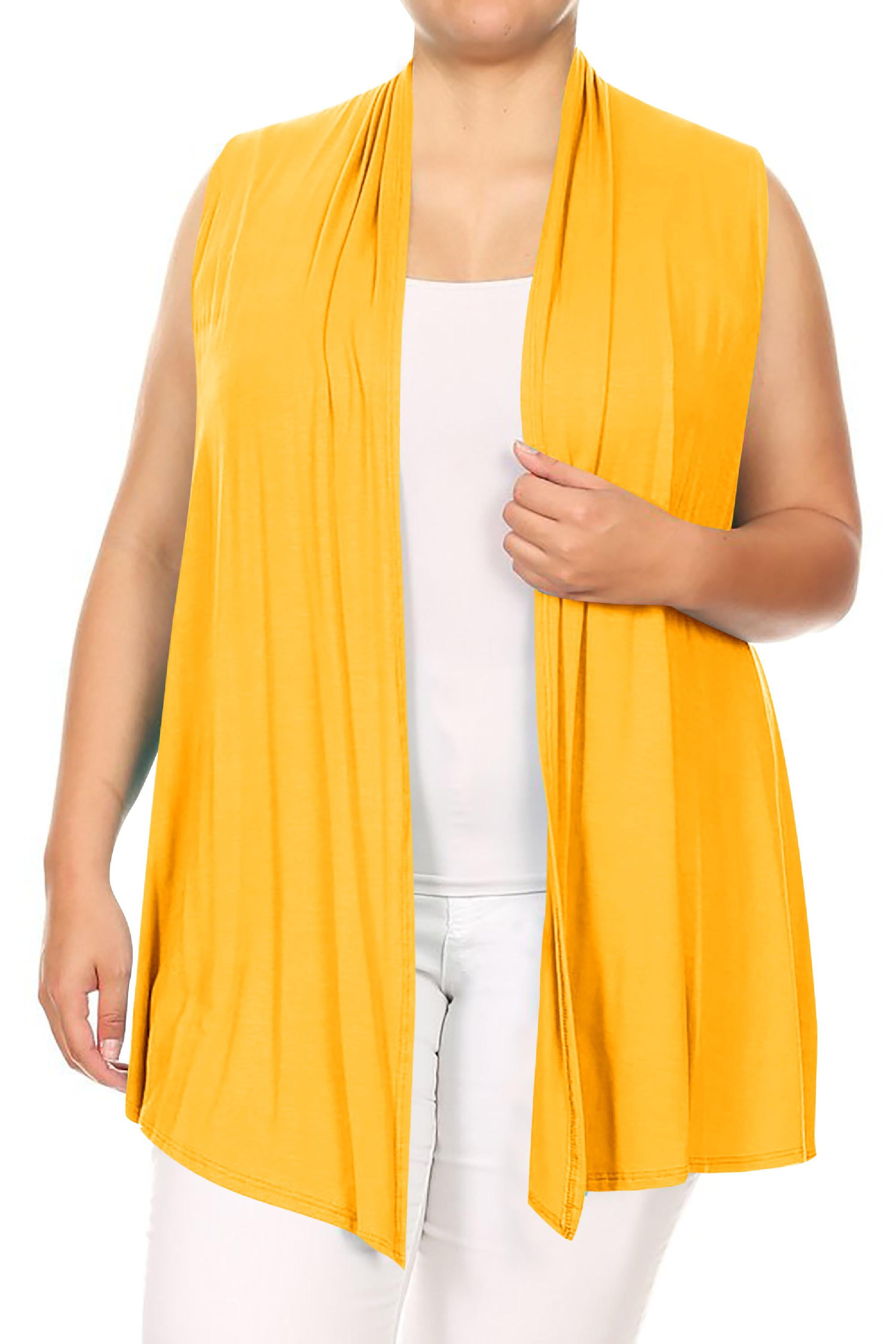 Women's Casual Plus Size Open Front Loose Fit Casual Solid Sleeveless