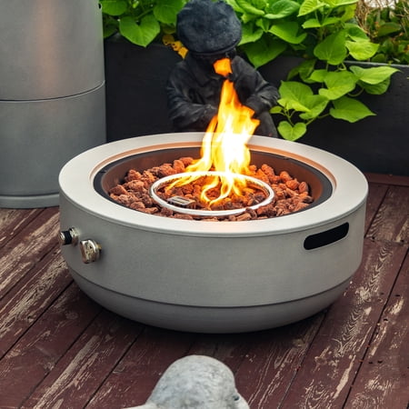 Mondawe 24" Propane Fire Pit Bowl, 50000 BTU Steel - Grey