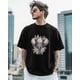 thumbnail image 5 of Camisetas de manga corta con estampado de elefante y flores para hombre, camisetas de cuello redondo, 5 of 8