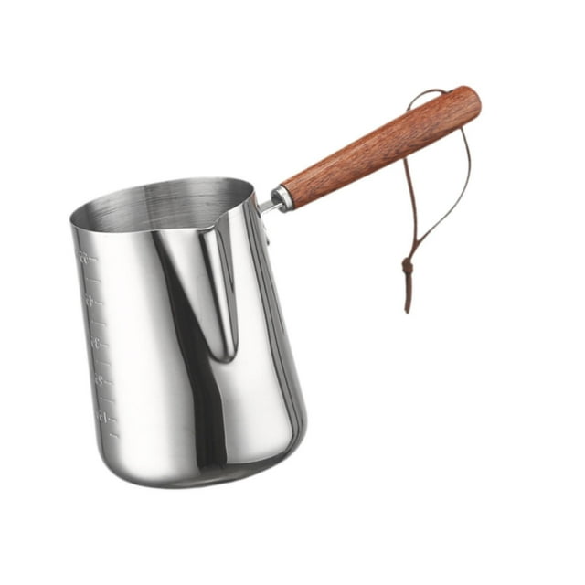 Maytalsory Turkish Coffee Pot Multifunctional Stainless Steel 600ML for Bar Household Kitchen Silver 600ML