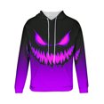 thumbnail image 6 of Yaoyar Men's Halloween Print Hooded Long Sleeve Sweatshirt, Casual Pullover Top with Spooky Graphic for Fall Festive Wear, 6 of 6