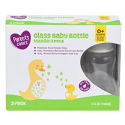 Parent's Choice 5 Oz. Glass Baby Bottles with Slow Flow Vented Nipple, 3 Count