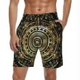 thumbnail image 1 of Baroque Print Board Shorts Summer Blue and Gold Board Short Pants Man Fast Dry Hawaii Printed Large Size Swim Trunks, 1 of 5