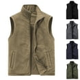 thumbnail image 5 of WREESH Fashion Vest Men'S Thin Workwear Solid Color Stand Collar Sleeveless Jacket Tank Tops Khaki, 5 of 5