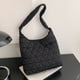 thumbnail image 5 of Bolso hobo acolchado, ligero, para mujer, con cerrojo, acolchado, Bolso satchel (negro), 5 of 8