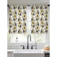 thumbnail image 2 of Yellow Floral Sheer Curtains 54 Inch Length 2 Panels Set Window Treatments, Abstract Watercolor Flower Leaf Plant Rod Pocket Semi Curtains for Living Room/Bedroom/Kitchen Décor, 104"W x 54"L, 2 of 7