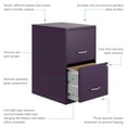thumbnail image 4 of (3 pack) Space Solutions 18" Deep 2 Drawer Letter Width Vertical File Cabinet, Midnight Purple, 4 of 15