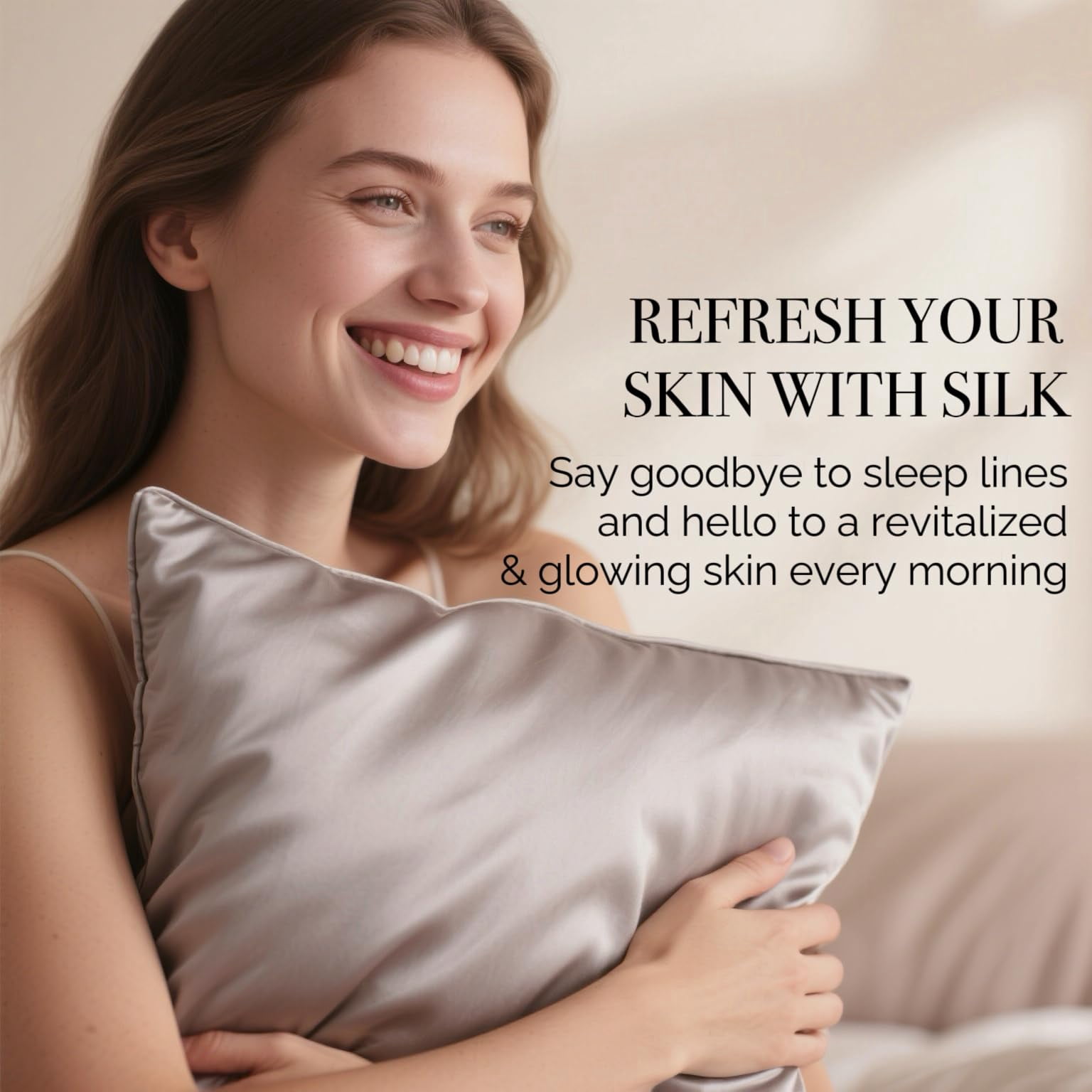 Silk Pillow Cases With Zipper  21momme Mulberry Pillowcase For Hair Skin Soft Smooth Breathable Cool Cover Beauty Sleep Gift Box(standard 20"x26" Apricot Gray)