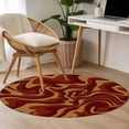 thumbnail image 5 of Round Area Rug 3ft,Abstract Stripe Fluid Art Washable Carpet Non-Slip Runner Accent Rugs Indoor Floor Mat for Bedroom Living Room Decor,Red Yellow Gradient Geometric Line, 5 of 9