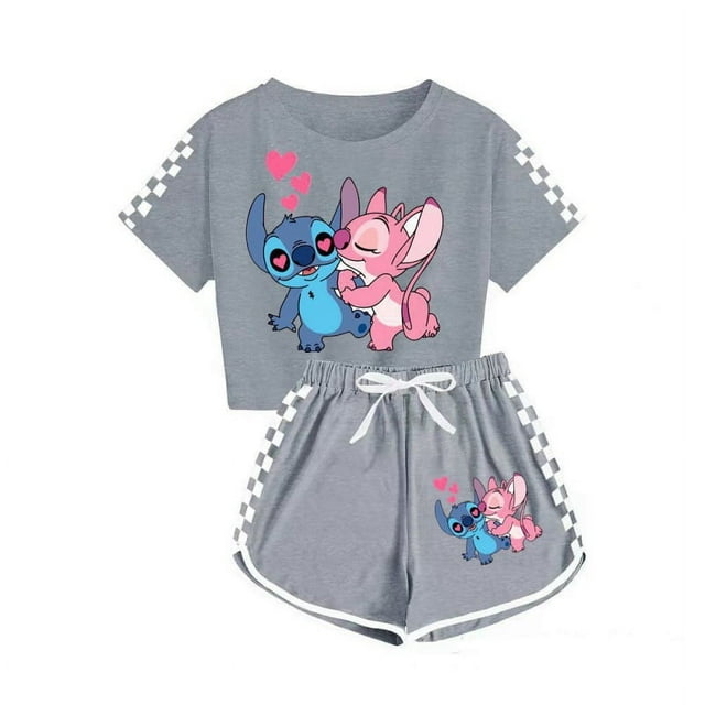 Stitch T-shirt Garçons et Filles Shorts Pyjamas de Sport Ensemble pour Enfants