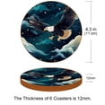 thumbnail image 3 of Animal Microfiber Leather Round Coasters (6PCS) - 11x11 cm/4.3x4.3 in - Set of 6 Drink Coasters for Home and Office Use, 3 of 6