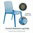 thumbnail image 3 of LeisureMod Murry Modern Lightweight Stackable Dining Side Chair in Transparent Blue, Set of 2, 3 of 10
