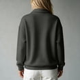 thumbnail image 4 of Quarter Zip Tops for women Ribbed Sleeve Cuffs Women Workout Pullover Hoodies Collared Waffle Knit Oversized Sweatshirt, 4 of 5