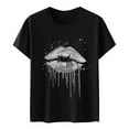thumbnail image 5 of GaThRRgYP Plus Size Tops for Women,Womens Tops Short Sleeve Pullover,Women's Fashion Printed Round Neck Short Sleeve T-shirt Blouse Loose Tops, 5 of 5