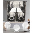 thumbnail image 5 of Brown Bear Swag Valance and Tier Curtains Set Black Bear Forest Animal Modern Art Retro Kitchen Curtains 3 Piece Set Rod Pocket Panels for Bedroom Cafe Swag Valances and 24 inches Tiers, 5 of 6