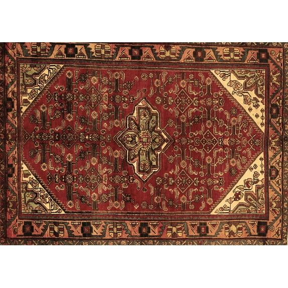Ahgly Company Indoor Rectangle Persian Brown Traditional Area Rugs, 7' x 10'