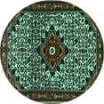 thumbnail image 1 of Ahgly Company Indoor Round Persian Turquoise Blue Traditional Area Rugs, 5' Round, 1 of 4