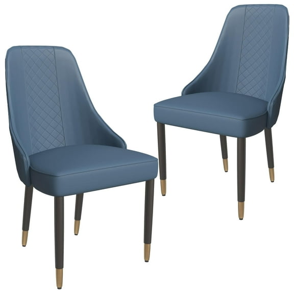 LeisureMod Allure Modern Dining Chairs Upholstered Seat and Back Solid Wood Legs Contemporary Side Chairs for Kitchen and Dining Room - Set of 2