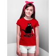 thumbnail image 3 of Black Cat Creepy Crazy Eyes Halloween Shirt Youth T-shirt, XL, Red, 3 of 6