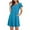 Blue, variant on SHOPESSA Women's Round Neck Petal Short Sleeve With Pocket Ruffle Hem Tunic Dress Black Dresses for Women