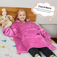 thumbnail image 2 of Solaris Deluxe Reversible Fleece Oversized Blanket Sweatshirt with Hood Super Soft Warm Large Plush Sleeved Throws for Kids 7–15 years old, 2 of 6
