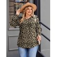 thumbnail image 4 of Zeagoo Womens Plus Size Tops Puff Long Sleeve T-Shirts Pleated V Neck Tunics Fall Dressy Casual Loose Blouse, 4 of 5