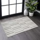 thumbnail image 1 of Alfombra de interior a rayas beige/crema de diferentes alturas, 60 x 90 cm, moderna, contemporánea, geométrica, bohemia, para dormitorio, cocina, sala de estar, felpudo, alfombra que no suelta pelusa., 1 of 5