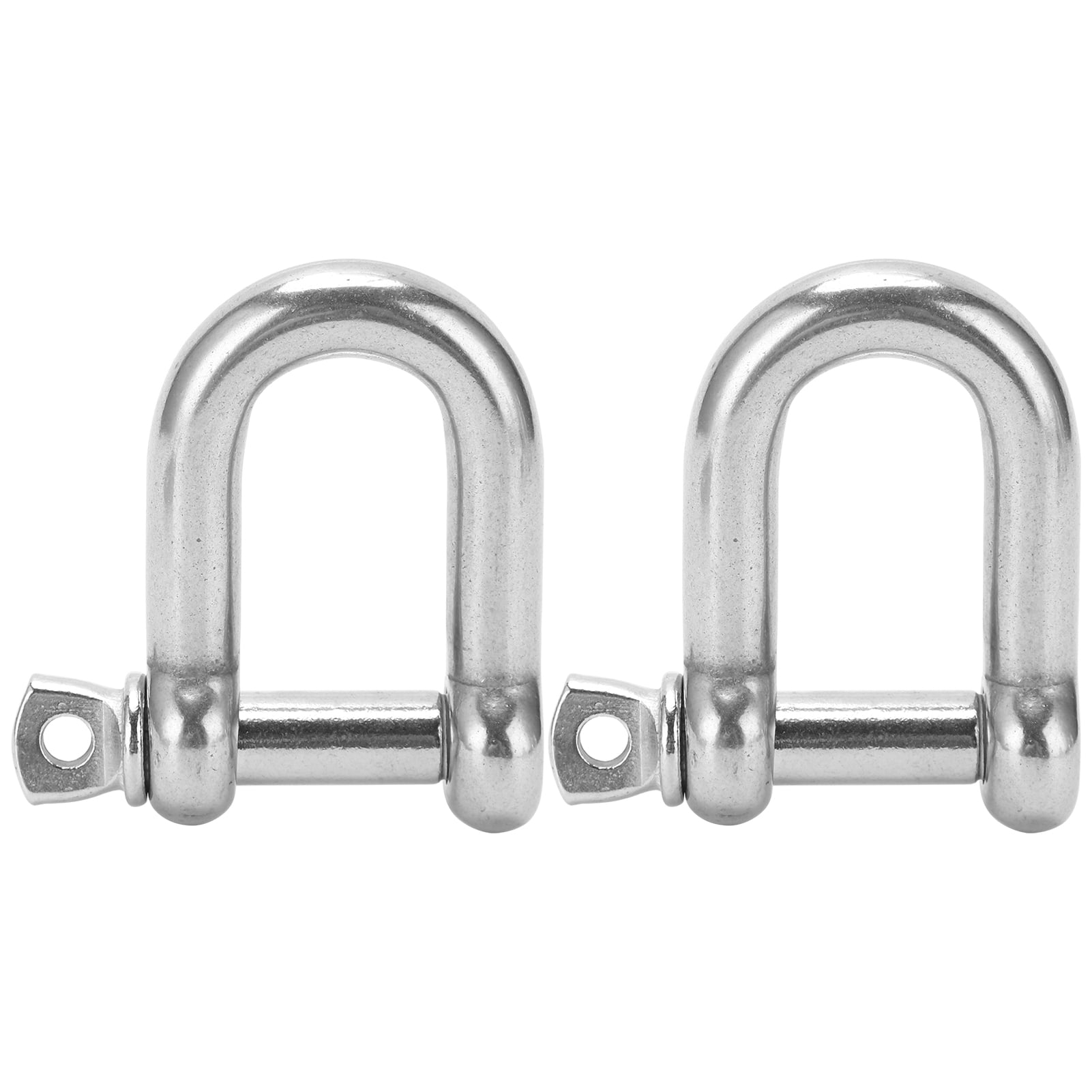 2X D Type Bow Rigging Shackle M6 1/4" 304 Stainless Steel Survival Chain Buckle 