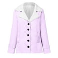 thumbnail image 4 of Dezsed Winter Long Coats for Women Plus Size Winter Warm Composite Plush Button Lapels Jacket Outwear Coat Gifts Purple S on Clearance, 4 of 6