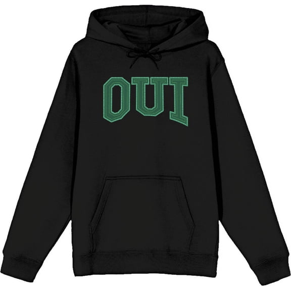 French Oui Adult Black Long Sleeve Hoodie-Medium