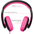 thumbnail image 2 of Auriculares Rockpapa para adultos y niños, ajustables, con graves profundos, para MP3/4 DVD Smartphone Laptop Tablet en carro/avión, negro/rosa, 2 of 3