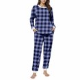 thumbnail image 2 of Vetsdori Womens Fleece Pajamas Sets Pockets Nightwear Long Sleeved Tops and Pants Sleepwear Loungewear Pajamas for Women Holiday, 2 of 5