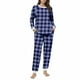 thumbnail image 2 of Conjunto de top y pantalones de poliéster con bolsillos largos y estampado de cuello redondo informal para mujer, 2 of 5